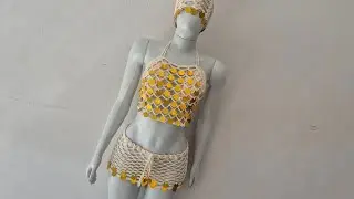 Saia de croche com lantejoulas para Carnaval 🎊  parte 4 conjunto 