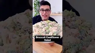 Healthy Broccoli Cauliflower Salad (Greek Yogurt Dressing)