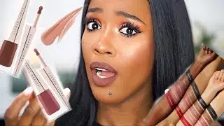 NEW FENTY BEAUTY STUNNA LIP PAINT! UNCUFFED, UNVEIL, UNBUTTON on DARK SKIN!
