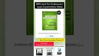IBPS clerk For Preliminary exam handwritten Notes