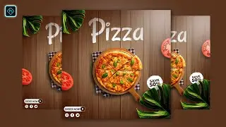 Pizza Restaurant Banner Post Design | Social Media Food Banner Design in Photoshop Tutorial