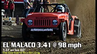 EL MALACO 3.41 @ 98 mph 1.37 en los 60' I Puerto Rico Dirt Drag I RADAZONE.COM