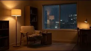Quiet Indoor Night with Rain Outside 🌧️ | Gentle Dripping Water Sounds for Deep Sleep & Relaxation