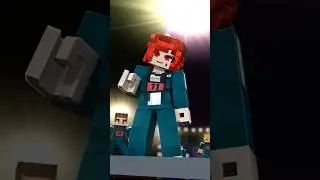 Glass Bridge 😨 But gets too lucky (minecraft squid game) #minecraft #minecraftanimation #squidgame