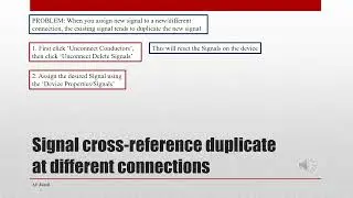 ZUKEN E3: Signal cross reference duplicate at different connection