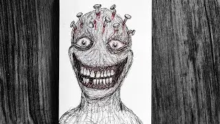 Рисуем вместе | Каракули: Рисунок счастливого человечка с булавочной головой