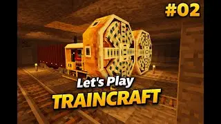 Tunnel boring machine in action Let's Play Traincraft [#02]
