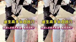 鱼生高手亲自登门，挑战1.2米大青鱼，能挑战成功吗？