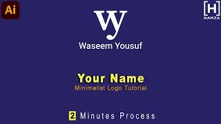 Name MINIMALIST Logo Design || Adobe Illustrator Tutorial || Logo Design By HAMZA