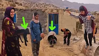 The birth of a baby goat and joy for it in the Fariba's family