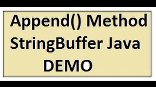 STRINGBUFFER APPEND METHOD IN JAVA DEMO
