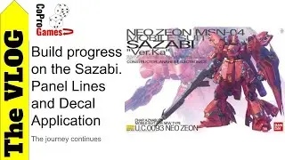 Gunpla Sazabi build update, Panel Liner and Decal Application