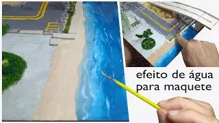 efeito de água do mar para maquete - apenas tinta água e pincel ( artesanato )