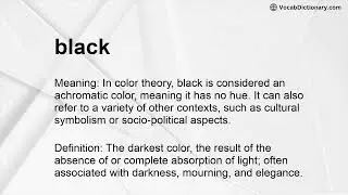black Meaning