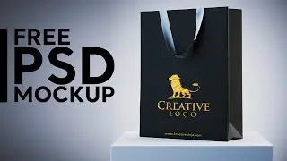 Shopping Bag Mockup | Gold Foil Paper Bag Mockup | FREE PSD MOCKUP