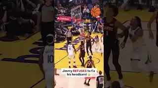 Jimmy refused to fix his headband 😂😂 #nba #basketball #jimmybutler #highlights