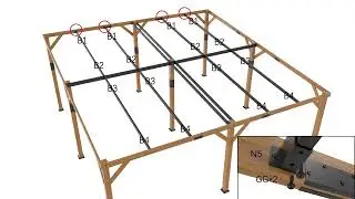 Jocisland 20x20x9.2 FT Cedar Wood Carport with Sloped Galvanized Steel Roof
