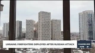 Ukraine: Firefighters deployed after Russia attack