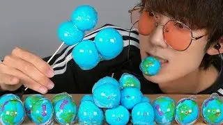 ASMR Candied Earth Jelly 지구젤리 탕후루 먹방 MUKBANG Trolli Planet Gummi tanghulu EATING SOUNDS