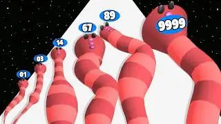 Worm Race Boss Fight - Level Up Worm Max Level Gameplay (Worm Race 3D)