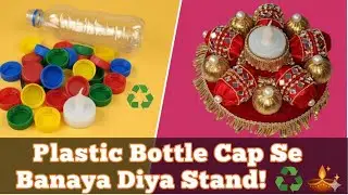 Zero Waste Diwali Decore | Tea Light Holder from Plastic Bottles & Caps 💡✨ #diy #catchvibeswithdivya