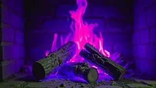 🔥 PURPLE FIRE 4K (LIVE 24/7). Magic Fireplace with Crackling Fire Sounds