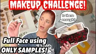 Full Face Makeup Challenge using ONLY Samples!