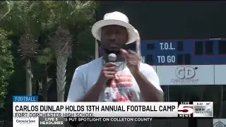VIDEO: Carlos Dunlap holds 13th annual football & cheer camp at Ft Dorchester High
