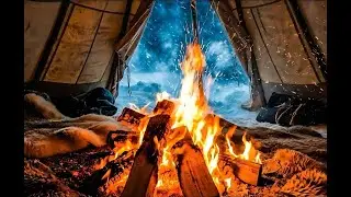 432Hz Siberian Survival Sanctuary: 4 Hours of Howling Blizzard and Intense Campfire Heat