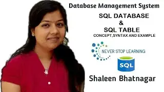 SQL Database and SQL Tables