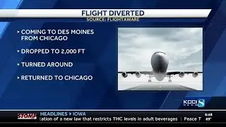 Storms force flight to Des Moines to turn back before landing