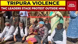 TMC Stages Protest Outside MHA, Moves To Supreme Court Over Tripura Violence