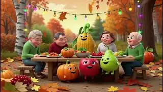 Fall Leaves & Fruit Friends! Thanksgiving Outdoor Special 🍁🍓🦃#cartoon #babyactivities #babysensory 