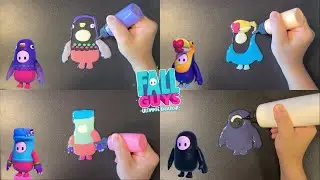인싸 게임 폴가이즈 스킨 팬케이크 만들기 Fall Guys Pigeon, Tropics Toucan, T-REX, Stealthy Skin making pancake art