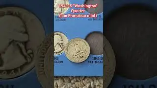 This is a 1941-S Washington quarter and it is 1 of 16,080,000 that were minted #silver #coins