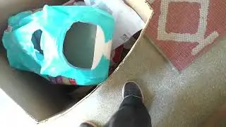 Sounds of keys and box moving around on the floor