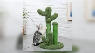 Cute Cactus Cat Tree Toy with Ball AND Scratching Post