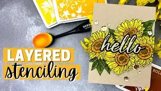 Layered Stenciling - Hero Arts September 2021 My Monthly Hero Kit