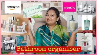 Bathroom organiser/essentials/accessories(soap dispenser,shelves, corners etc)#meesho #amazon 😜😜😜🤫🫢🫢