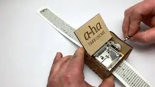 Take on me - A-Ha - Hand Crank Wood Paper Strip Music Box With Personalized Engraving