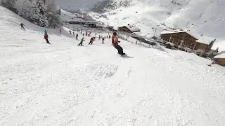 3 Valleys - GoPro POV skiing Gros Tougne Blue slope in Les Menuires France in March 2020