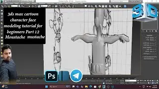 3ds max cartoon NOSE Moustache & mustache character face modeling tutorial for beginners Part 12