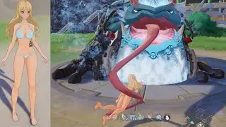 Tower of fantasy frog vore, blonde white bikini girl