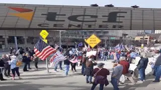Michigan Trump supporters protest at TCF center in Detroit | demanding a recount