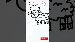 baba black sheep!easy drawing for kids!sheep drawing from U letter!#shortvideo#shorts#shortsfeed
