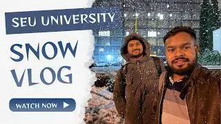 Snowfall at Georgian National University SEU ❄️ | Aesthetic Winter Vlog | Student Life in Georgia 🇬🇪