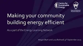 Making your community building energy efficient