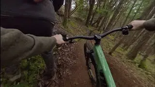 mountain biker ruins leisurely hike