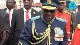 Watch as Mahama arrives for Military Academy commissioning in Air Force uniform