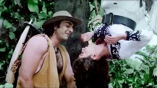 संजय दत्त ने जूही चावला को बचाया हाथी और मगरमच्छ से ! | SAFARI l Movie Romantic Scene 4K